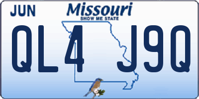 MO license plate QL4J9Q