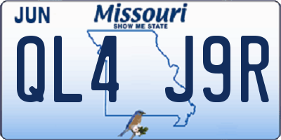 MO license plate QL4J9R