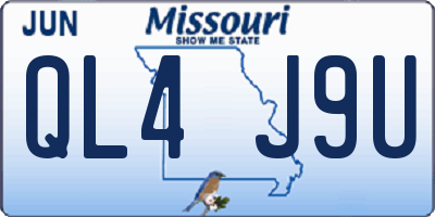 MO license plate QL4J9U