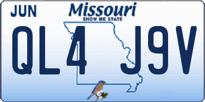 MO license plate QL4J9V