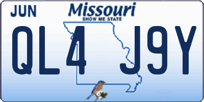 MO license plate QL4J9Y