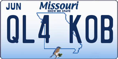 MO license plate QL4K0B