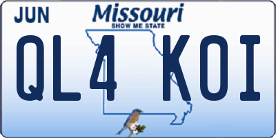 MO license plate QL4K0I