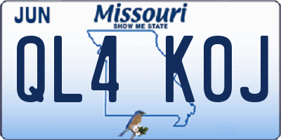 MO license plate QL4K0J