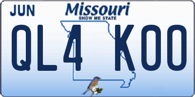 MO license plate QL4K0O