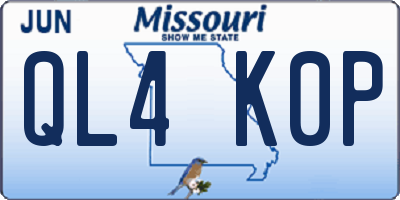 MO license plate QL4K0P