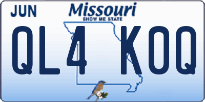 MO license plate QL4K0Q