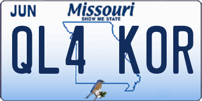 MO license plate QL4K0R