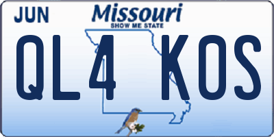 MO license plate QL4K0S