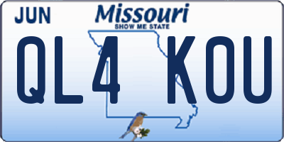 MO license plate QL4K0U