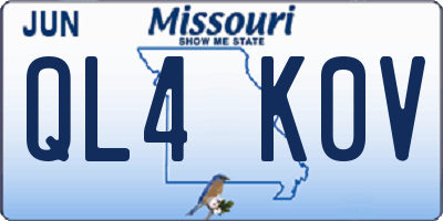 MO license plate QL4K0V