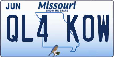 MO license plate QL4K0W