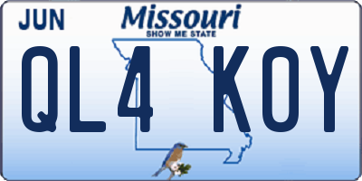 MO license plate QL4K0Y