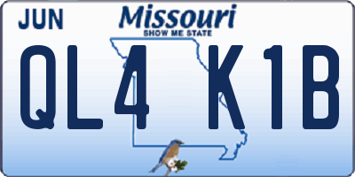 MO license plate QL4K1B