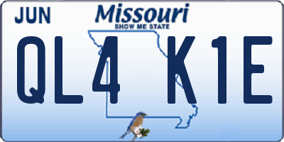 MO license plate QL4K1E