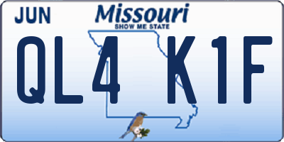MO license plate QL4K1F