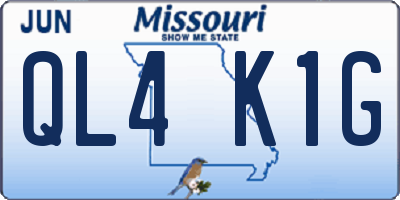MO license plate QL4K1G