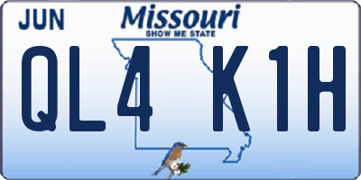 MO license plate QL4K1H