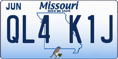 MO license plate QL4K1J