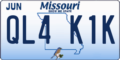 MO license plate QL4K1K
