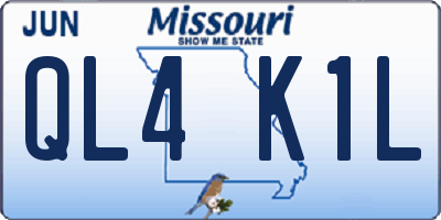 MO license plate QL4K1L