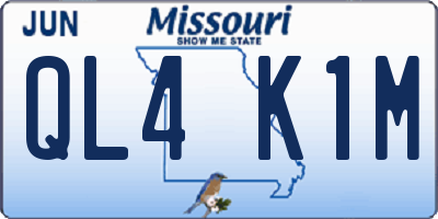 MO license plate QL4K1M