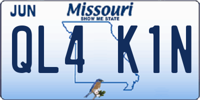 MO license plate QL4K1N