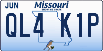 MO license plate QL4K1P