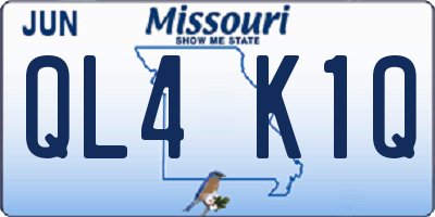 MO license plate QL4K1Q