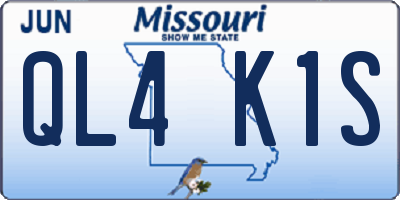 MO license plate QL4K1S