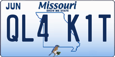 MO license plate QL4K1T