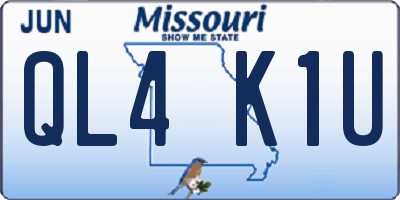 MO license plate QL4K1U