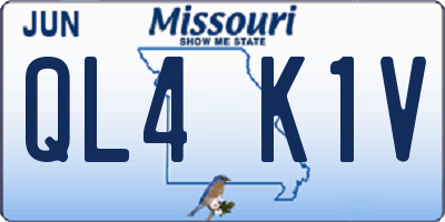 MO license plate QL4K1V