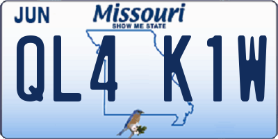MO license plate QL4K1W