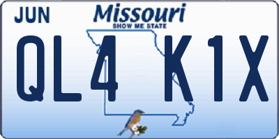 MO license plate QL4K1X