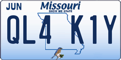 MO license plate QL4K1Y