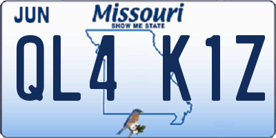 MO license plate QL4K1Z