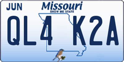 MO license plate QL4K2A