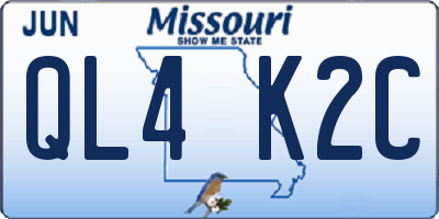 MO license plate QL4K2C