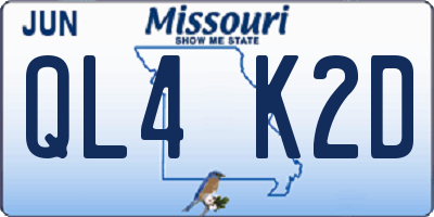 MO license plate QL4K2D