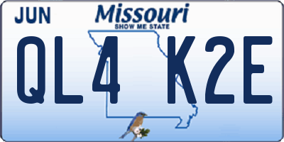 MO license plate QL4K2E