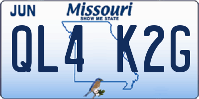 MO license plate QL4K2G