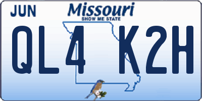 MO license plate QL4K2H