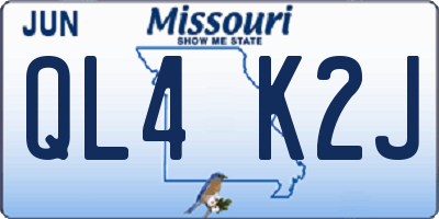 MO license plate QL4K2J