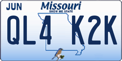 MO license plate QL4K2K