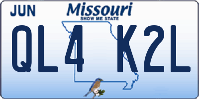 MO license plate QL4K2L