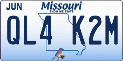 MO license plate QL4K2M