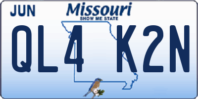 MO license plate QL4K2N