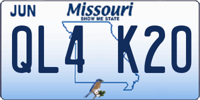 MO license plate QL4K2O