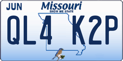 MO license plate QL4K2P